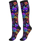 Yealedee Compression Socks Calf Knee High Support Socks Novelty For Women Men Athletic Running Hiking Nurse