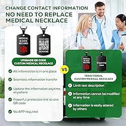 Theluckytag Medical Alert Necklace for Men Women