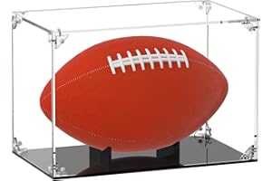 FEMELI Football Display Case Acrylic Box Holder for Full Size Football (Watch Video to Assemble)