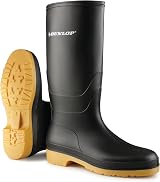 Dunlop Dull Unisex Full Knee Waterproof Rain Boots Black PVC Wellies EU36 UK3 view 3