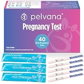 Pelvana Pregnancy Test Strips Easy at-Home Bulk Pregnancy Kit (40 Tests) | Value Pack Ideal for Women Trying to Conceive Naturally &amp; Needing to Test Often, 40 HCG Pregnancy Tests, Results in 5 Minutes