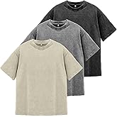 Mens Oversized T Shirts Acid Washed Vintage Loose Fit Unisex Tee Short Sleeve Streetwear Casual T-Shirts