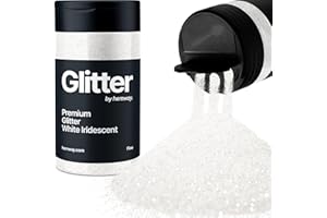 White Iridescent Glitter Shaker 130g Fine Glitter | Metallic Flakes Sequins Sparkles for Resin, Epoxy, Paint, Crafts | Suppli
