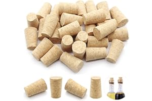 Anvin 30 Pack Wood Corks Plugs Tapered Blank Wine Corks Wine Beer Stoppers Leakproof Natural Wooden Corks Replacement for Win