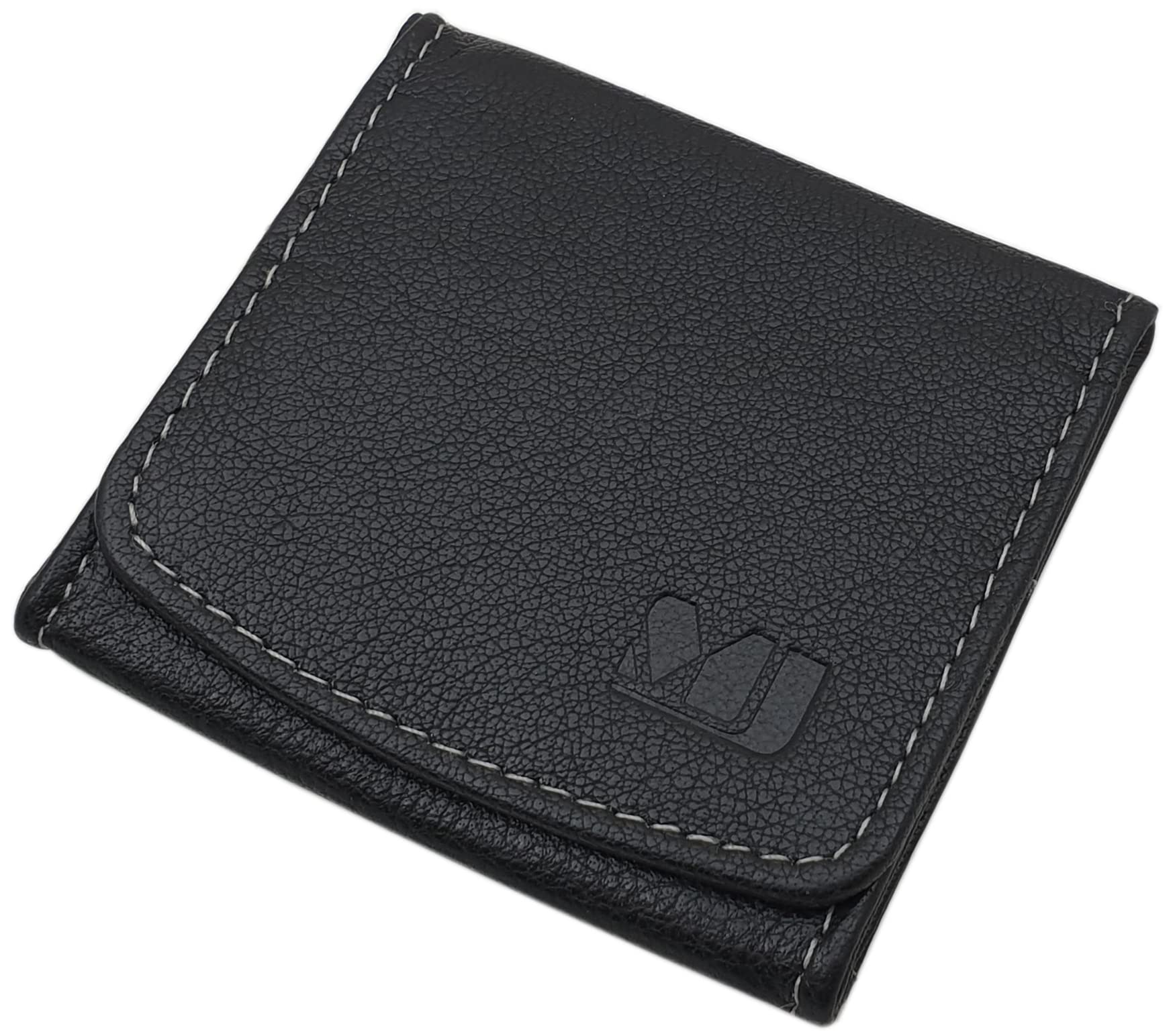 MJ-Design-Germany Small Buffalo Leather Wiener Schachtel Purse 7x1x6.5cm in Black