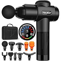 TOLOCO Massage Gun Deep Tissue, Back Massage Gun for Athletes for Pain Relief, Percussion Massager with 10 Massages Heads & S