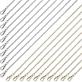 Teaaha 20 Pcs Chain Necklace Bulk for Jewelry Making, 20 Inches Gold and Silver Plated Cable Chains with Lobster Clasps