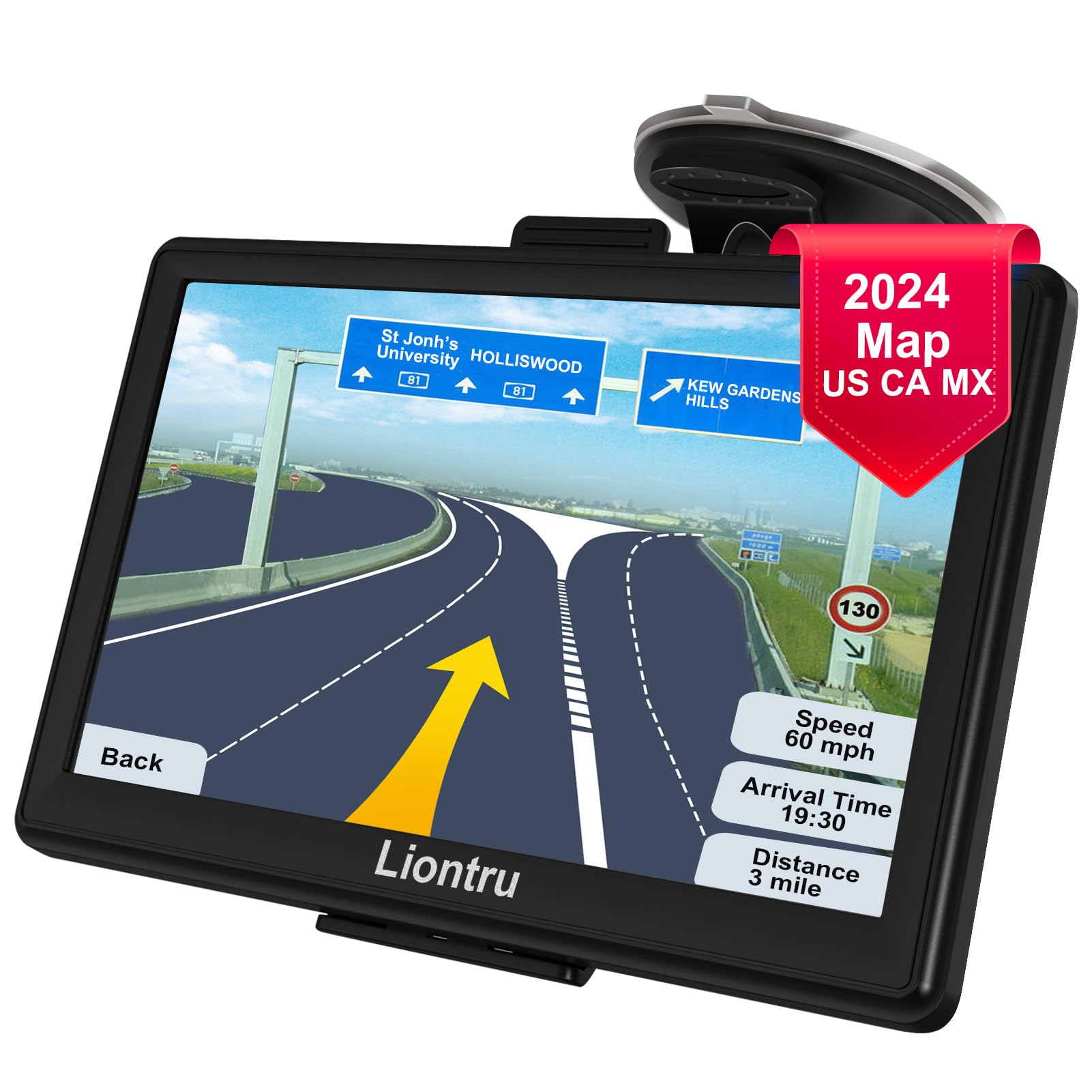 Photo 1 of Liontru Car GPS Navigation Navigator - GPS Navigation System with 2024 America Canada Maps, Free Lifetime Maps Update, 7-inch Touchscreen Vehicle GPS, for Semi Truck, RV, Trucker