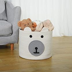 InfiBay Toy Storage Basket with Cute Bear