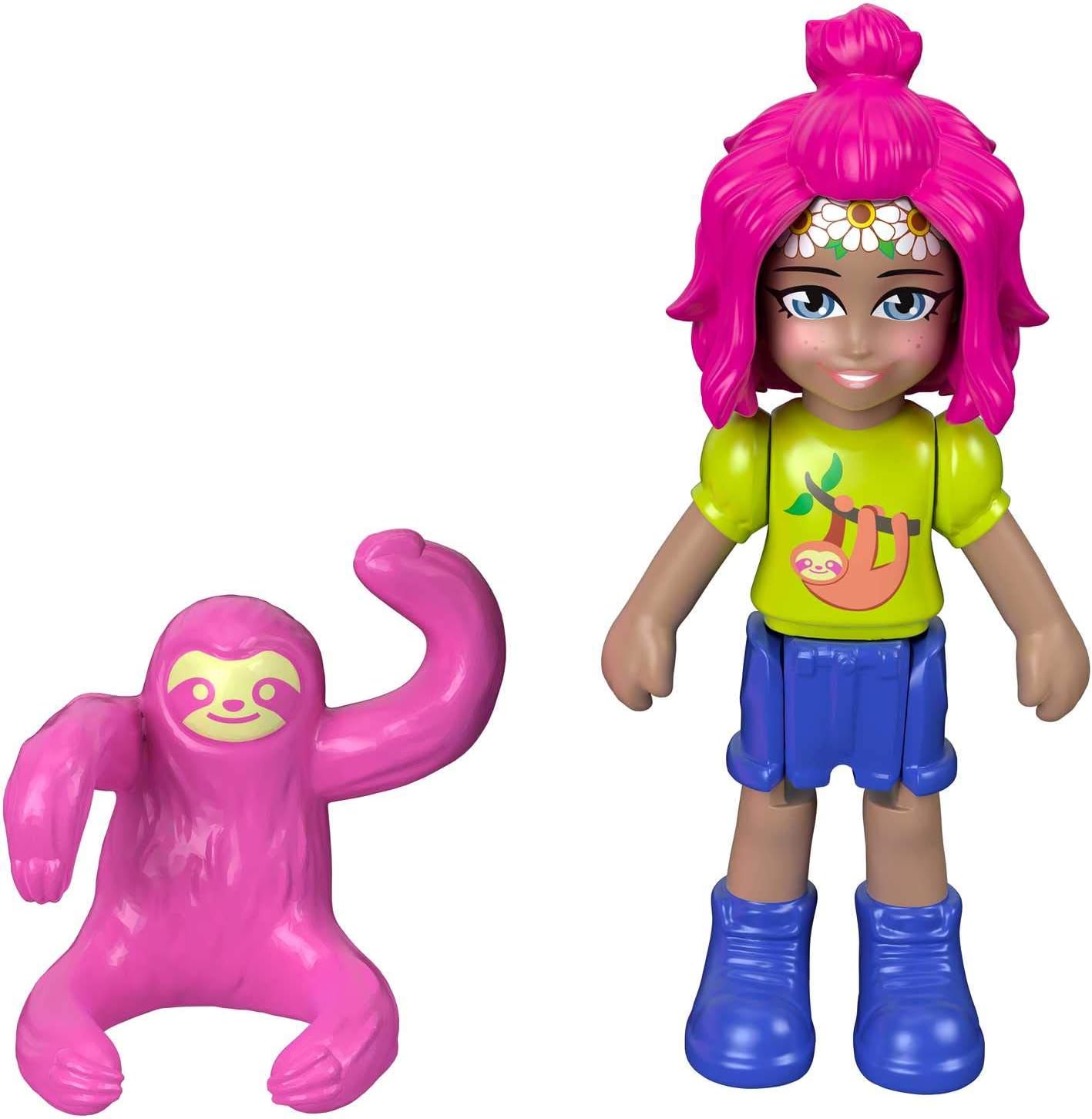 Polly Pocket Flip & Find Sloth Compact, White, standard size - Image 3