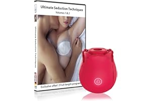 Ultimate Seduction Techniques Volumes 1 & 2 with the Amazing BLISS Rose Clitoral Sucking Toy - Powerful Vibrating Clit Stimulator with 6 Suction Speeds for the Ultimate Orgasm - Rechargeable - As Seen Everywhere on Social Media