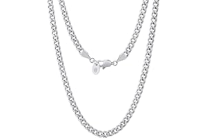 KRKC&CO Men's Cuban Link Chain Necklace, 18K Gold Plated/Stainless Steel Necklaces 3/4/6mm, Anti-Tarnish Anti-Allergies, Hip 