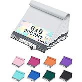 Yens Poly Mailers 6X9 200 Pack White,Strong Self Seal Adhesive Shipping Envelopes Waterproof for Shipping, Mailing, Packaging M1