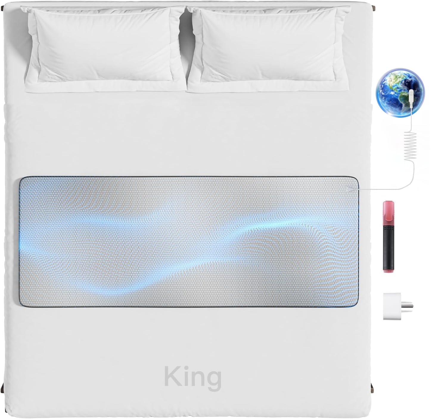 Photo 1 of Grounding Mat for Bed, Graphene Grounding Pad for Sleeping, Reduce Anxiety and Inflammation, Pain Relief, Improve Energy -Includes Grounding Cord, Test Pen & Safety Adapter (King)