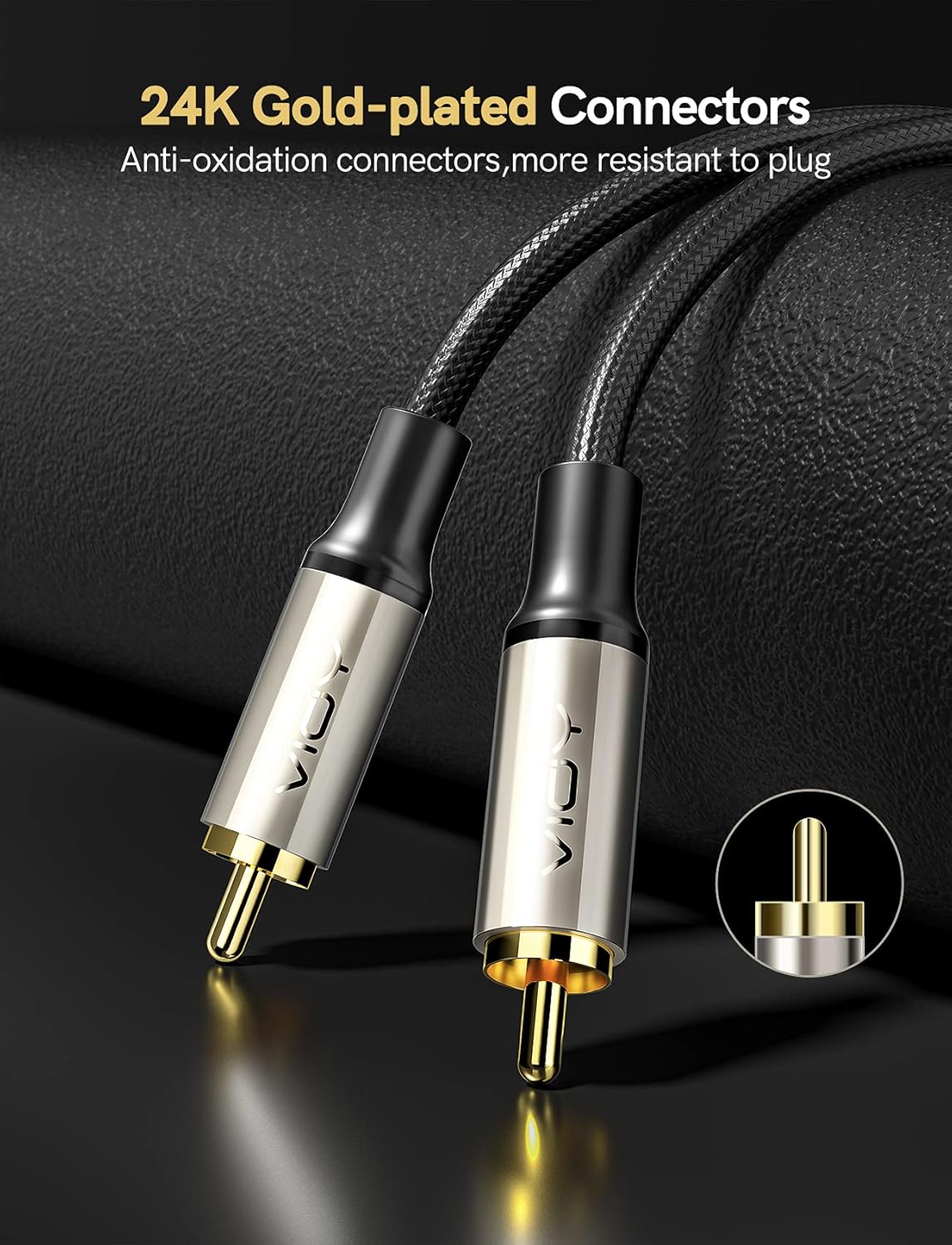 Coaxial Digital Audio Cable, RCA Male to Male HiFi 5.1 SPDIF Stereo Coaxial Audio Cable for Subwoofer, Home Theater, HDTV, Amplifier Speaker Soundbar-VIOY: Industrial & Scientific