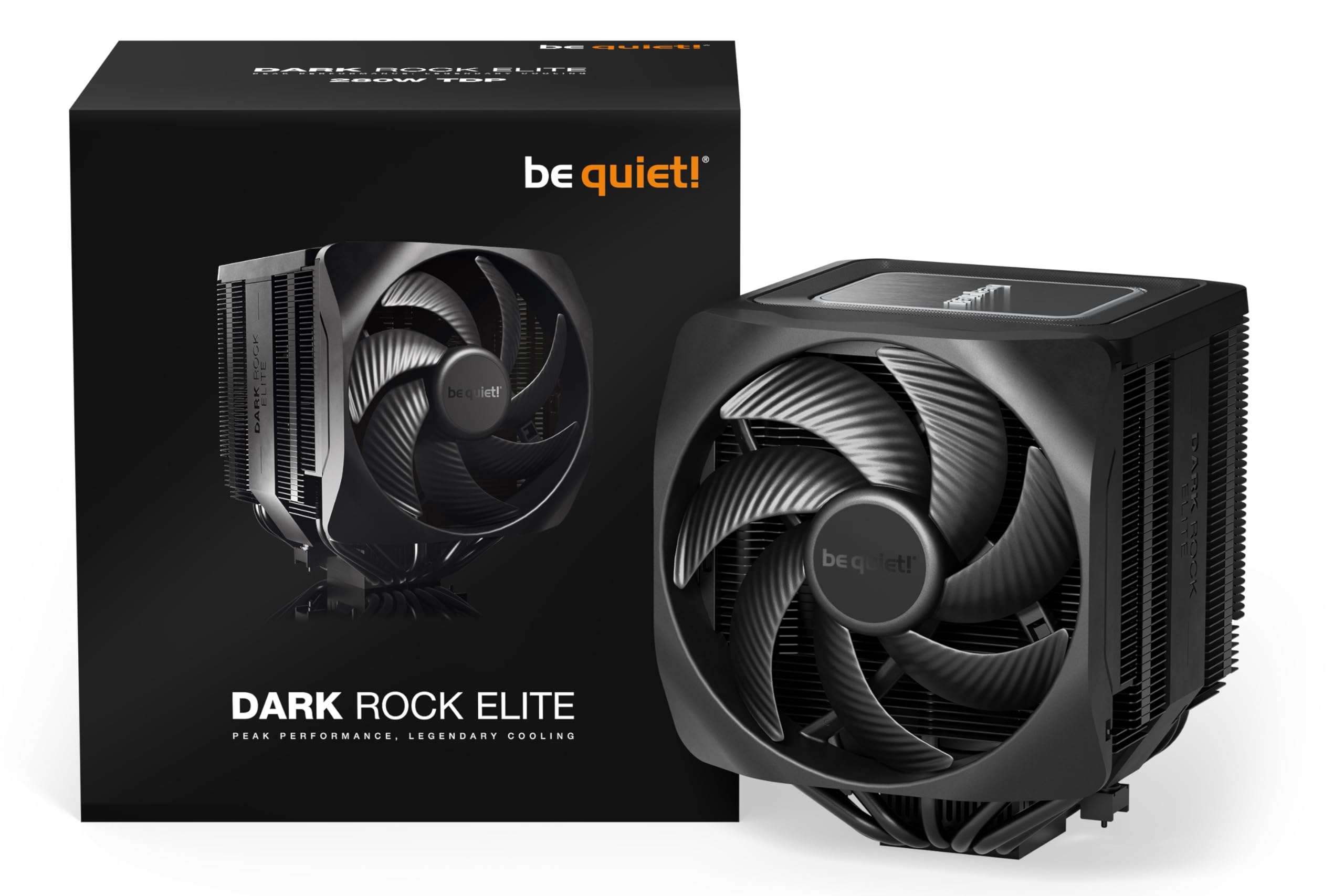 be quiet! Dark Rock Elite Air CPU Cooler | 2X Silent Wings 135mm PWM Fans | Speed Switch with 2 Modes | High-Performance Heat Pipes | Front Fan Rail System | Enhanced RAM Compatibility | BK037