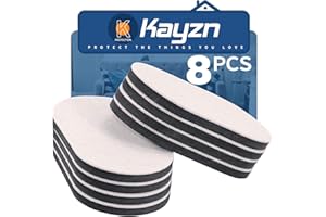 Kayzn Felt Furniture Sliders 8pcs 3-1/2" x 6"- Reusable Heavy Duty Oval Sliders for Moving Furniture on Hard Floor - Quickly and Easily Move Couches/Beds/Armoires