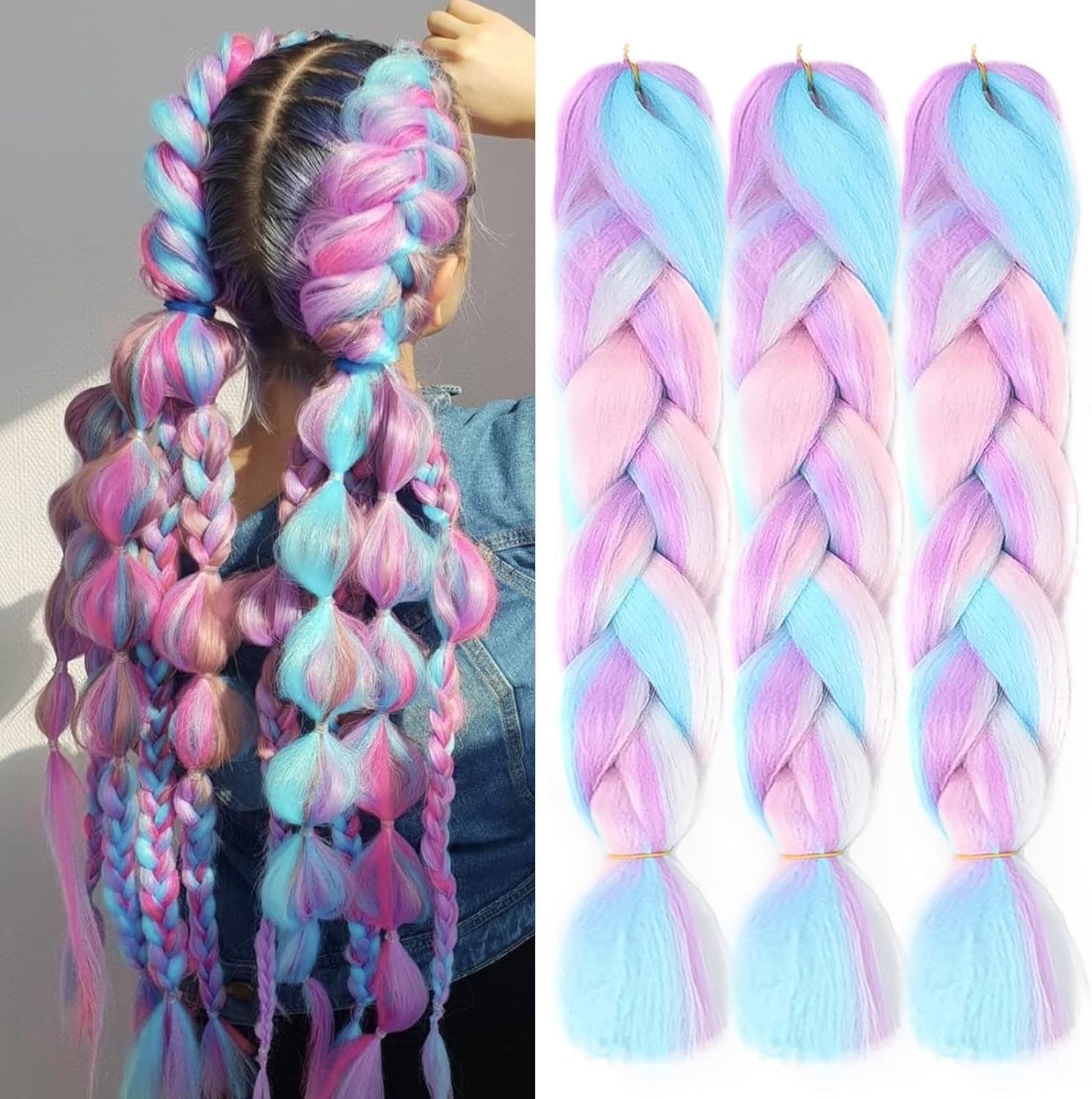 FANWYFYU Ombre Braiding Hair 24inch Jumbo Braids High Temperature Fiber Synthetic Hair Extension 3pcs/Lot 100g/pc for Twist Braiding Hair (MD16) — image 1