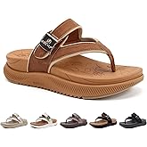 ONCAI Women’s Platform Flip Flops with Arch Support Summer Beach Dressy Trendy Walking Sandals and Thick Outdoor Rubber Soles Size 6-12