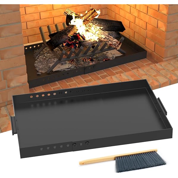Amazon.com: GCGOODS Fireplace Tray with Handles, Expandable Ember Holder  Fireplace Pan with 13 Inch Front to Back, Adjustable Ash Pan for Ash  Collection, Brush Included for Easy Cleaning, Black, Rectangle : Home