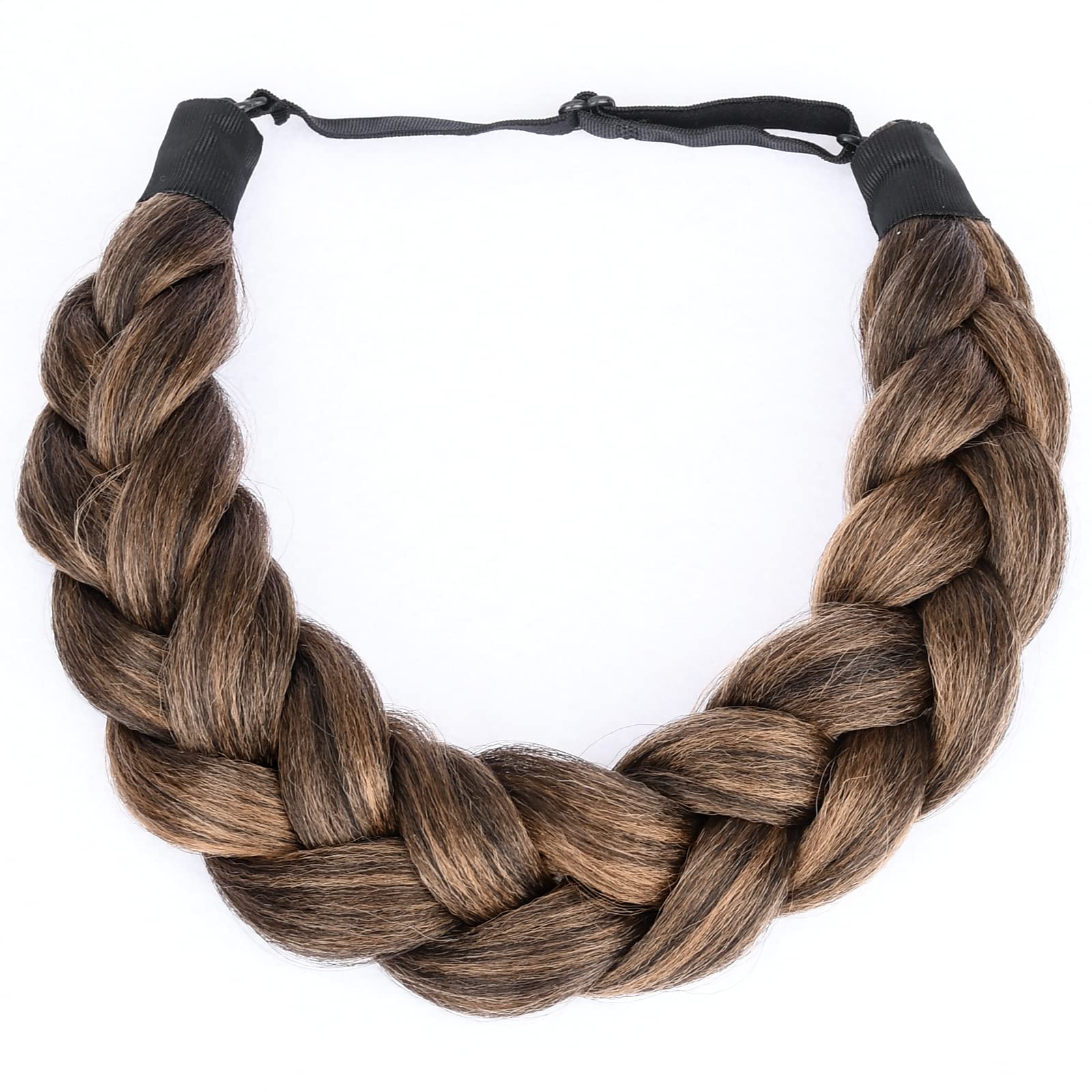 BOBIYA Afro Thick Yaki Straight Wide 2 Strands Synthetic Plait Hairband Kinky Straight Plait Headband (Auburn) — image 1