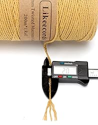 Macrame Cord,2mm x 219yard Cotton Twine String
