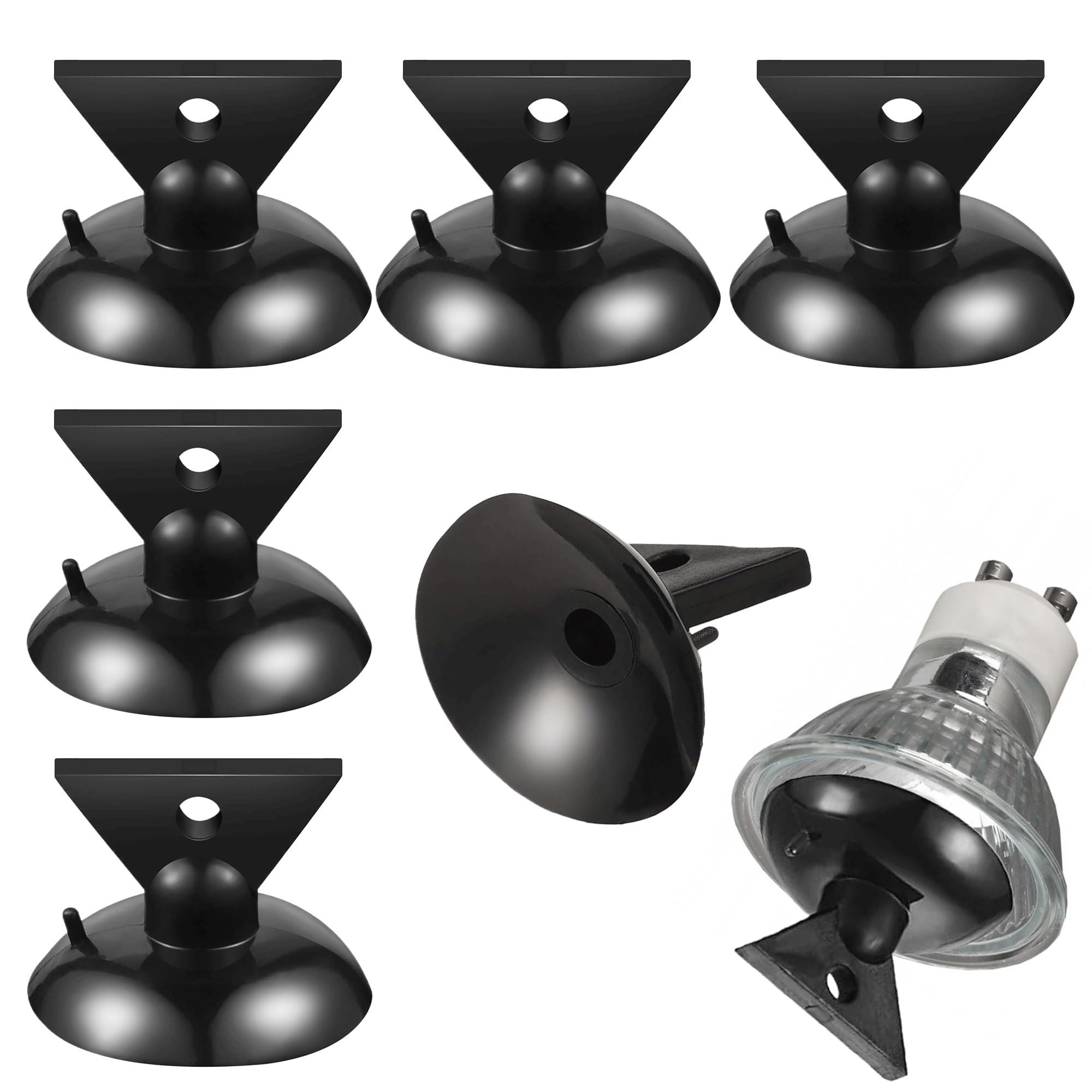 MEKEET 6PCS GU10 Removal Tool Black Light Bulb Changer Tool Set Small Suction Cups Practical Light Bulb Replacement Tool Ideal for Home Long Reach High Ceilings Window Suckers