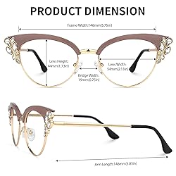 Zeelool Women's Trendy Rhinestone Oversized Cat Eye
