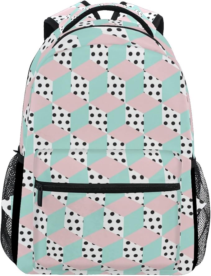 Cubes Squares Printed Casual Laptop Backpack College