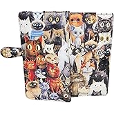 Shag Wear Cats Large Wallet for Women – Vegan Faux Leather Clutch Purse with Cat Design, Animal Theme, Magnetic Snap Closure, Card and Bill Organizer 7"