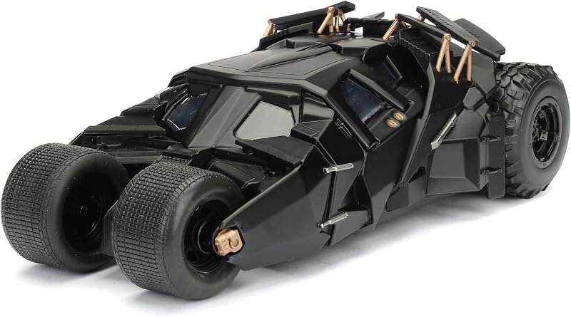 253215005 Batman The Dark Knight Batmobile in Scala 1:24 con Personaggio di Batman in Die Cast, Nero, One Size
