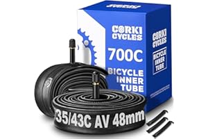 Corki 700c Road Bike Tubes 700 x 35c 37c 38c 40c 42c 43c, 28" Heavy Duty Butyl Rubber 700 Bicycle Tire Inner Tube 700x35c 700