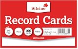 Silvine 8x5 White Flash Cards Plain 100 Cards for Study Presentations