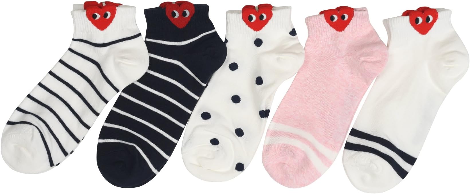 Women's Cool Animal Fun Crazy Socks (Heart Ankle 5 Pairs)