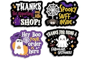‌WUZYOU Halloween Business Stickers, Thanks for Being A Faboolous Customer Labels for Online Store Sellers Retail Stores, Adorable Ghost Design for Packages and Gift Wrapping, 200 PCS