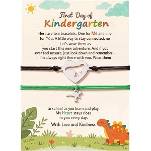 First Day of Kindergarten to 2nd Grade Mommy and Me Dinosaur Bracelets | Back to School Matching Bracelets for Mother and Son