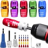 TreVark Wire Stripping for Drill, Wire Stripping Tool &amp; Wire Twisting Connector Set, Wire Twister Tool for Drill, 8 in 1 Quickly Drill Wire Stripping Professional Electrician Tools Set（8pcs）