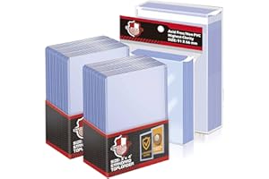 KITOYZ 50 Count Top Loaders Trading Card Sleeves, Hard Plastic Toploaders Penny Card Sleeves, Baseball Card Sleeves Holder Card Protector Fit for MTG, Yugioh Card (Include 50 TopLoaders & 200 Soft Sleeves)