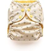 Esembly Cloth Diaper Cover, Buds, Size 1 (7-17 lbs) | Reusable, Waterproof, Breathable and Adjustable Outer Layer Over Absorbent Inner, Blowout Protection and Reusbale Swim Diaper