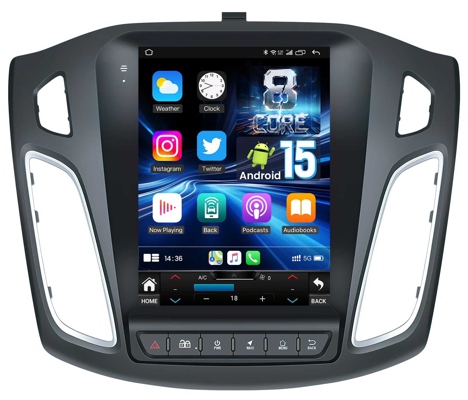 Photo 1 of [8Core, Android 15] Car Radio for Ford Focus 2012-2018: Upgrade 9.7" Touchscreen Stereo Head Unit Support FM AM 36EQ BT5.0 Carplay Android Auto, 5GWiFi GPS Split-Screen SWC Backup Camera
