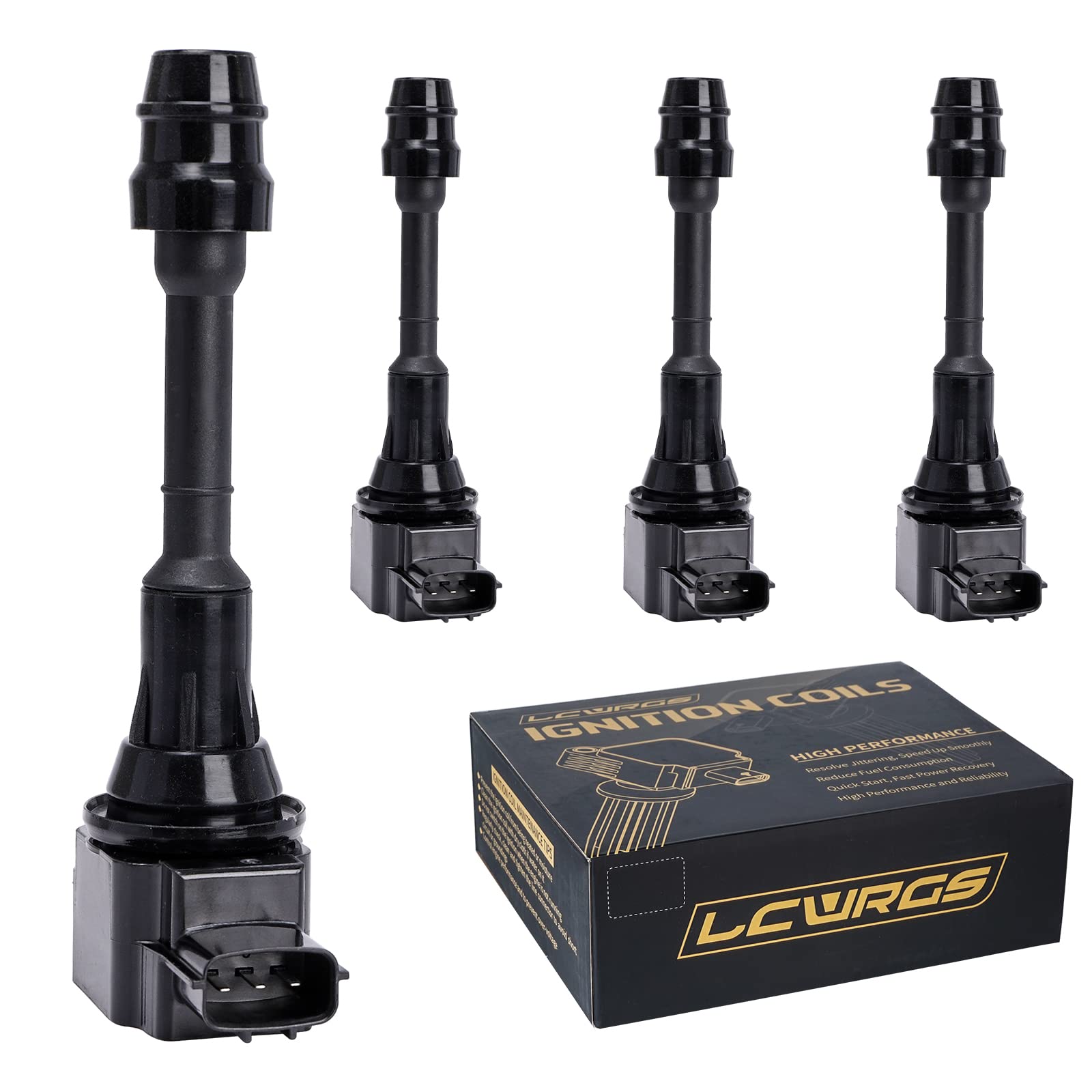 Photo 1 of Set of 4 Ignition Coil fits for 2002 2003 2004 2005 2006 Nissan Altima Sentra X-Trail Coil Pack 2.5 L4 Replaces# UF350 C1398