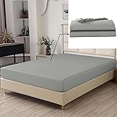 SDIII Gray Twin Fitted Sheet Only 2 Pack, Hotel Quality Brushed Microfiber Grey Fitted Sheets, Soft Breathable, Deep Pocket Sheets for Twin Size Bed