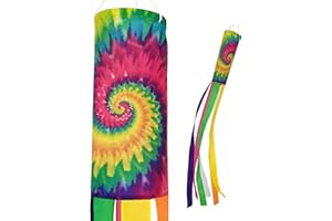 Madrona Brands Tie Dye Windsock | Durable Outdoor Hanging Decoration | Yard, Garden, Patio, Home and More | 60-Inch