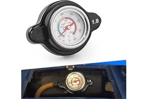 awlbed 1 PC Car Temperature-measurable Fuel Tank Cap, High-pressure Radiator Covers with Thermometer, Water Tank Cap Accessories, Universal for Cars Racing Off-road Vehicles and Motorcycles (Black)