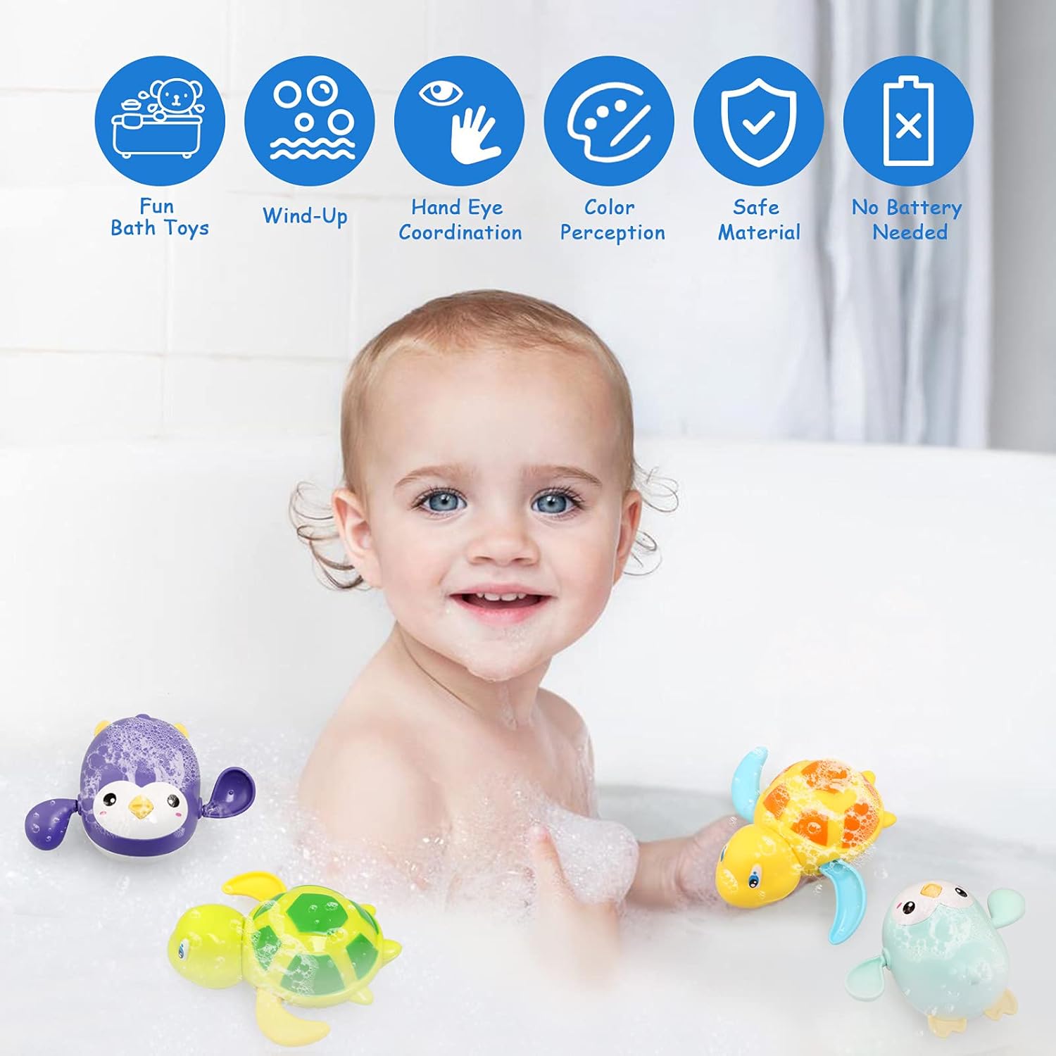 Jouets De Douche Pour Garcon Fille 4 Pieces Animaux Jouets Flottants Jeux De Bain Pour Bebe Enfant 1 2 3 4 Ans Jeu Deau Jouet De Piscine Bellestyle Jouet De Bain Bebe