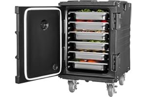 VEVOR Insulated Food Pan Carrier, 95 Qt Hot Box for Catering, Food Box Carrier with Buckle, Front Loading Food Warmer with Ha