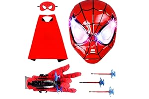 Ronolezety superhero capes for kids and LED Mask - web shooters,Superhero Toy Shooter - Compatible with Superhero Toys