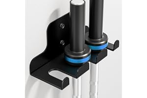 ZGJWJYUU Barbell Wall Holder,Olympic Hanger,Garage Gym Bar Wall Rack,Vertical Barbell Mount Rack,Space Saving Commercial or Home Gym Accessory,Holds Under 33mm Bar Size(Black)