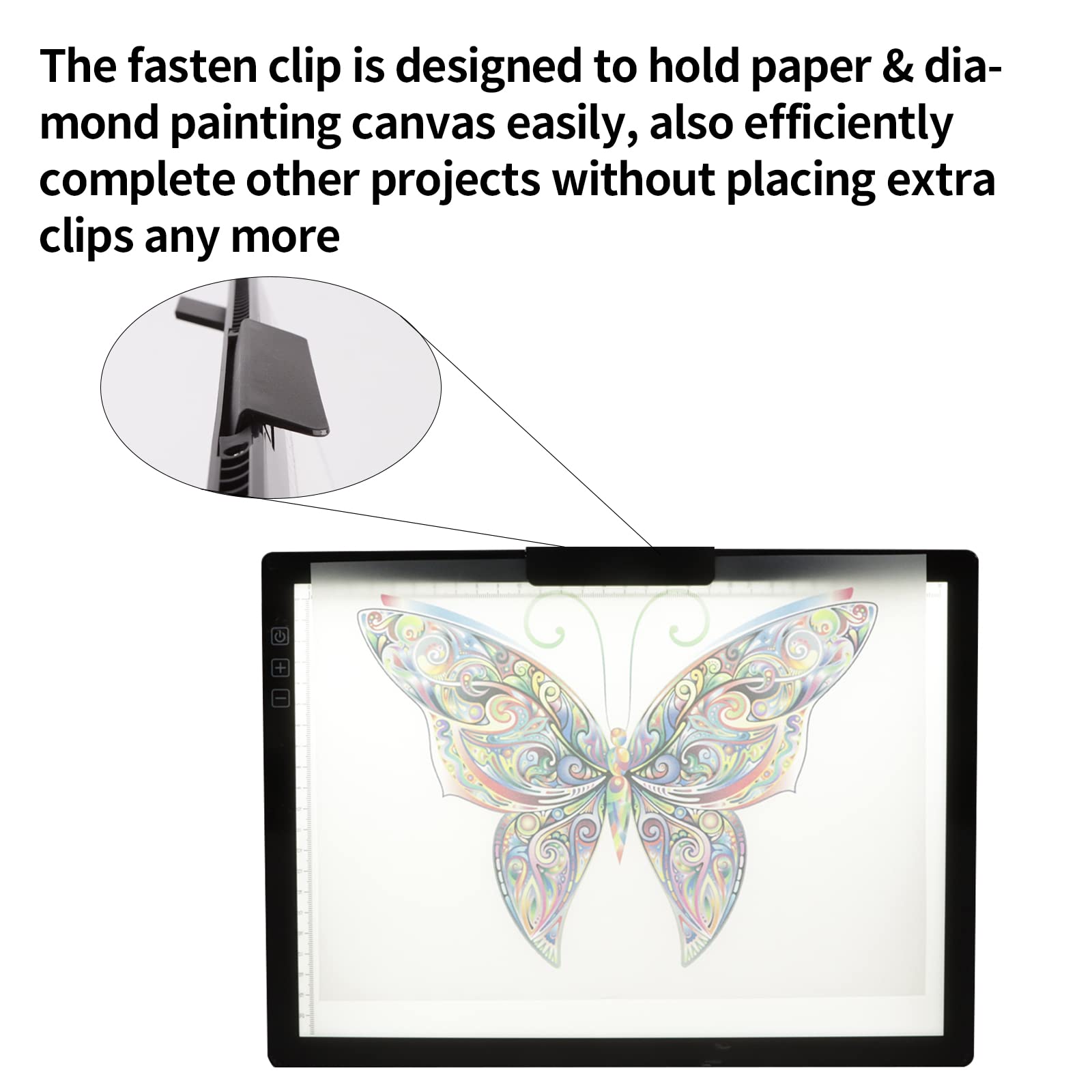A4 Wireless LED Light Pad with Innovative Stand and Top Clip, TOHETO Rechargeable Battery Powered Light Box Stepless Dimmable 6 Levels Brightness Cordless Light Board for Tracing Weeding Vinyl (Black)