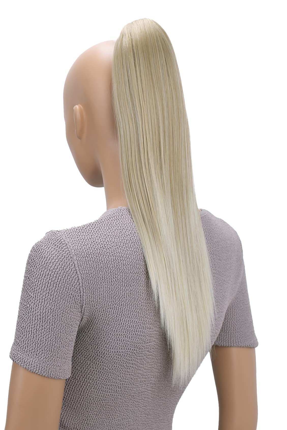 CAISHA 20" Hairpiece Ponytail Clip On Extensions With Butterfly Claw Straight Blond Mix H73